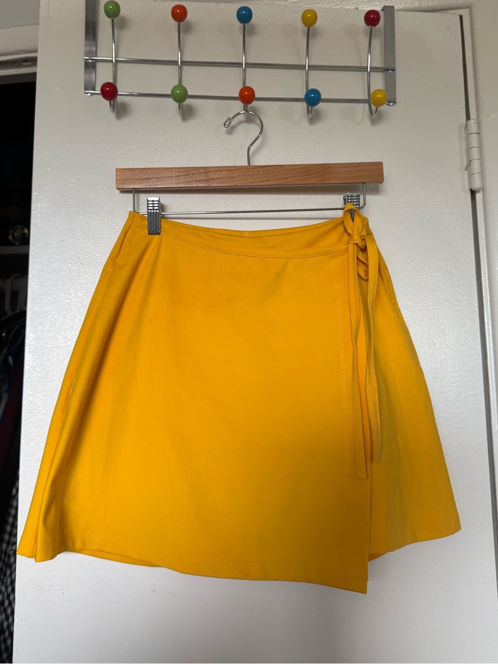 Girlfriend-Yellow Wrap Skort